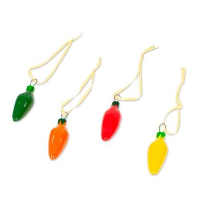 Alternate image for Assorted Ceramic Jalapeo Pepper Ornaments Set of 4 Colorful Jalapeos