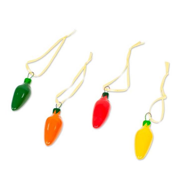 Alternate image for Assorted Ceramic Jalapeo Pepper Ornaments Set of 4 Colorful Jalapeos