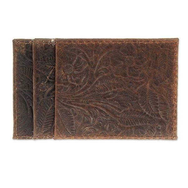 Alternate image for Floral Leather Card Wallet Handcrafted in Mexico Floral Pass