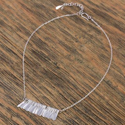 Alternate image for Sterling Silver Pendant Necklace by Mexican Artisans Chime Garland