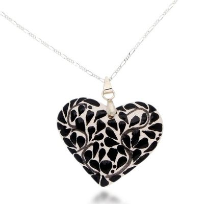 Alternate image for Handcrafted Heart-Themed Pendant Necklace with Leafy Motifs Thriving Heart
