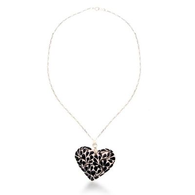 Alternate image for Handcrafted Heart-Themed Pendant Necklace with Leafy Motifs Thriving Heart