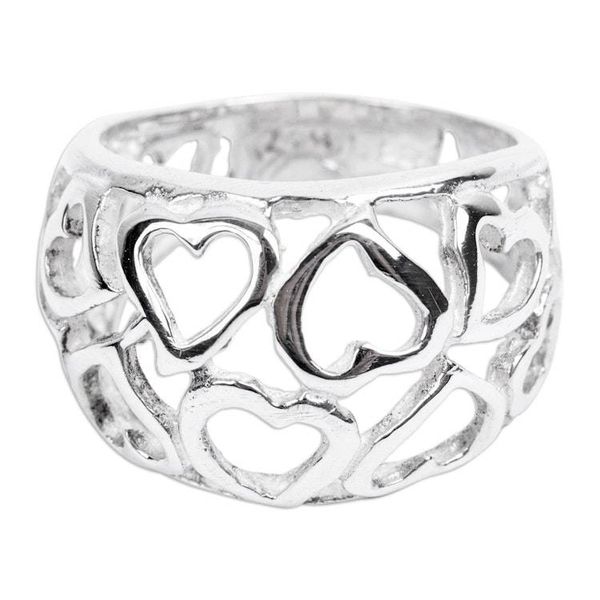 Alternate image for Heart Motif Domed Ring Hearts Galore