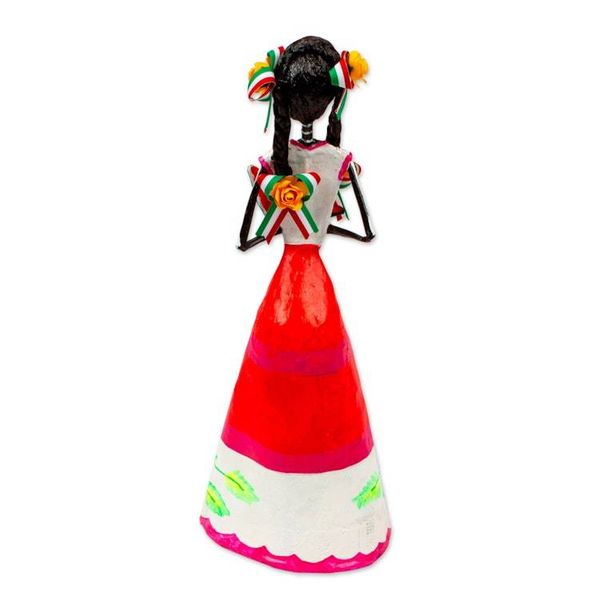 Alternate image for Hand Crafted Catrina Skeleton Sculpture from Mexico Catrina with Watermelon