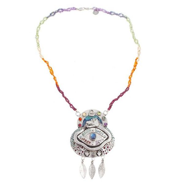 Alternate image for Original World Peace Project Complex Symbolic Necklace Be Peace