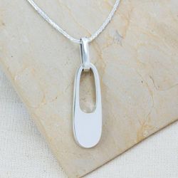 Image for 950 Silver Contemporary Pendant Necklace from Mexico Beautifully Abstract