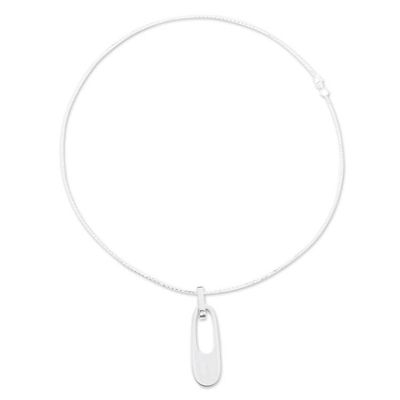 Alternate image for 950 Silver Contemporary Pendant Necklace from Mexico Beautifully Abstract