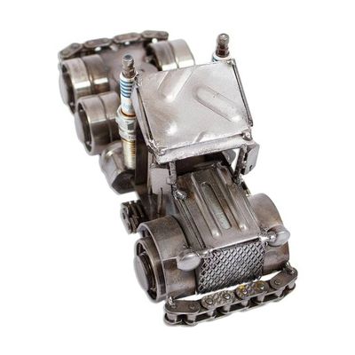 Alternate image for Recycled Auto Parts Tractor Trailer Sculpture Rustic Semi