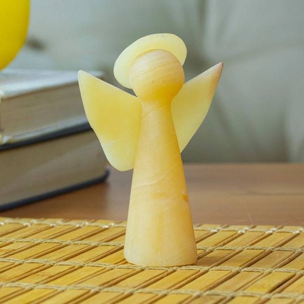 Alternate image for Handcrafted Onyx Angel Statuette from Mexico Warm Heaven