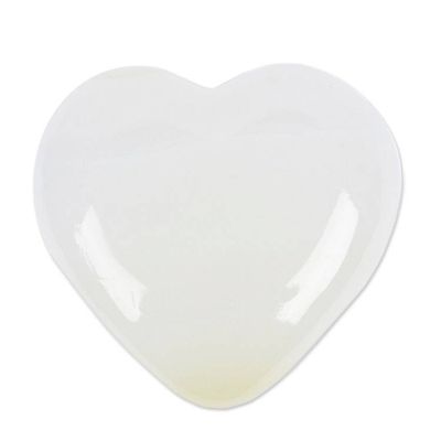 Alternate image for Heart-Shaped White Onyx Home Accent Hand-Carved in Mexico Take my Heart
