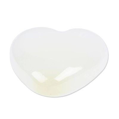 Alternate image for Heart-Shaped White Onyx Home Accent Hand-Carved in Mexico Take my Heart