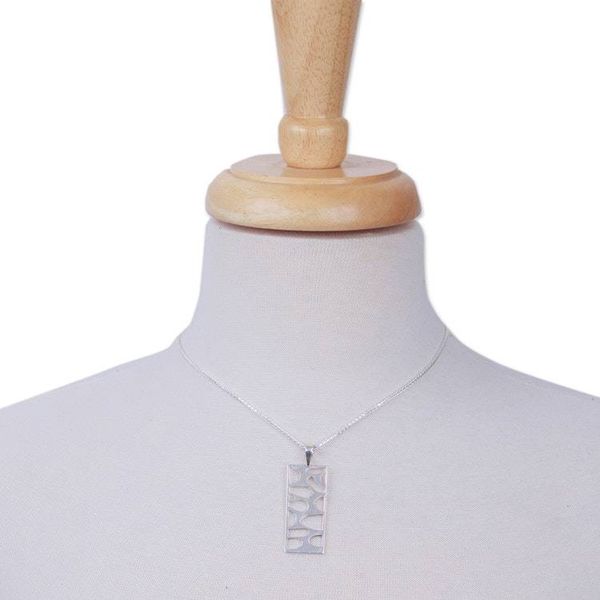 Alternate image for Modern Sterling Silver Pendant Necklace from Mexico Organic Form