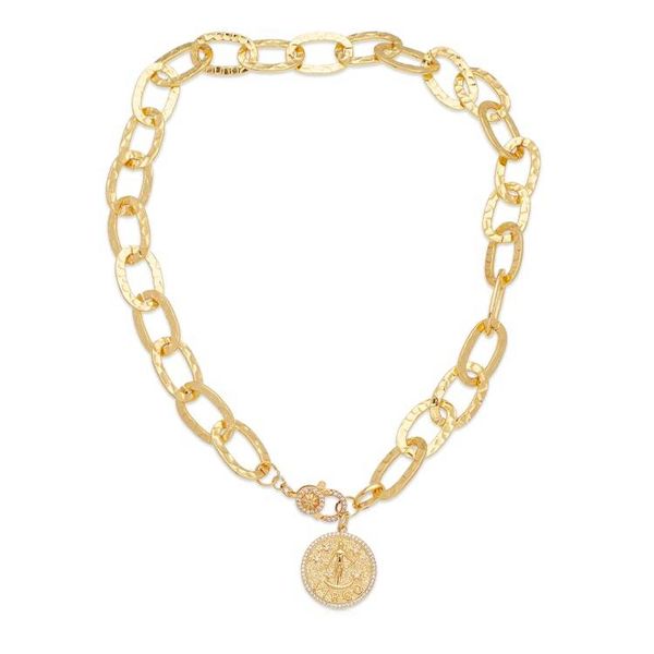 Alternate image for Cubic Zirconia Virgo Pendant Necklace with 24k Gold Plating Virgo Born