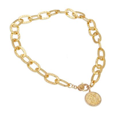 Alternate image for Cubic Zirconia Virgo Pendant Necklace with 24k Gold Plating Virgo Born