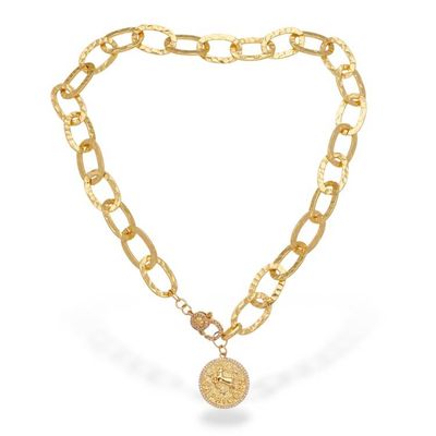 Alternate image for Zodiac-Themed 24k Gold-Plated Capricorn Pendant Necklace Capricorn Born