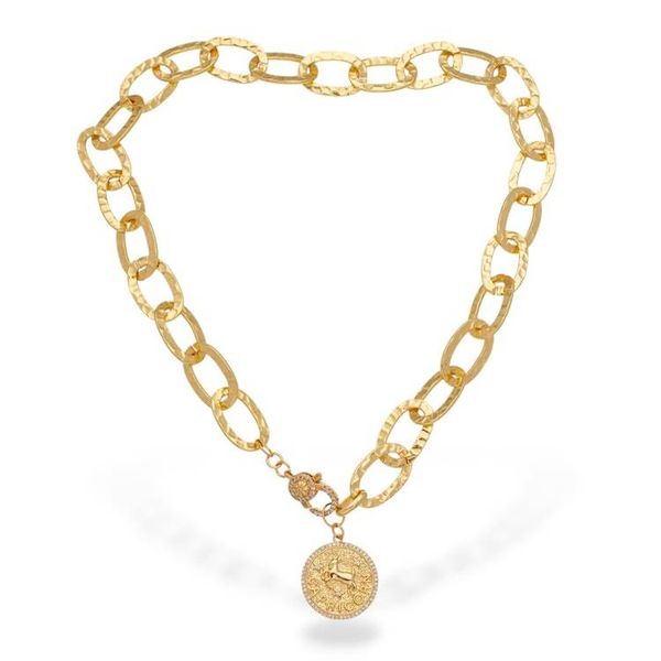Alternate image for Zodiac-Themed 24k Gold-Plated Capricorn Pendant Necklace Capricorn Born