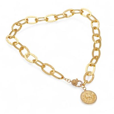 Alternate image for Zodiac-Themed 24k Gold-Plated Capricorn Pendant Necklace Capricorn Born