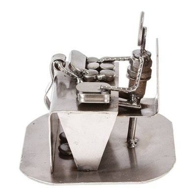 Alternate image for Hand Crafted Recycled Metal Rustic Sculpture Mexico Rustic Accountant