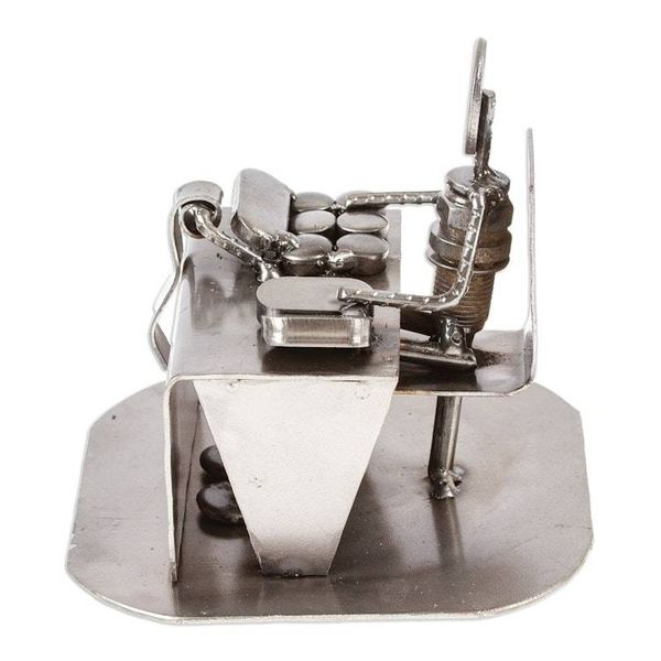 Alternate image for Hand Crafted Recycled Metal Rustic Sculpture Mexico Rustic Accountant