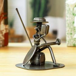 Image for Eco Friendly Spark Plug Don Quixote Sculpture from Mexico Quixote Reads Cervantes