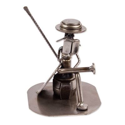 Alternate image for Eco Friendly Spark Plug Don Quixote Sculpture from Mexico Quixote Reads Cervantes