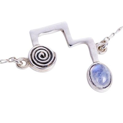 Alternate image for Sterling Silver Necklace with Modern Labradorite Pendant Light of Energy