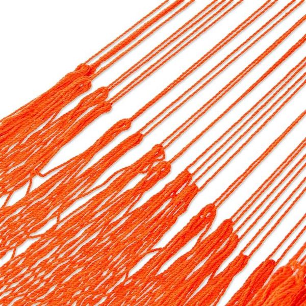 Alternate image for Orange Tasseled  Cotton Hammock Single From Mexico Veranda in Orange