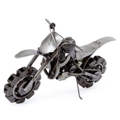 Alternate image for Collectible Recycled Metal Motorcycle Sculpture Rustic Motorcross Bike
