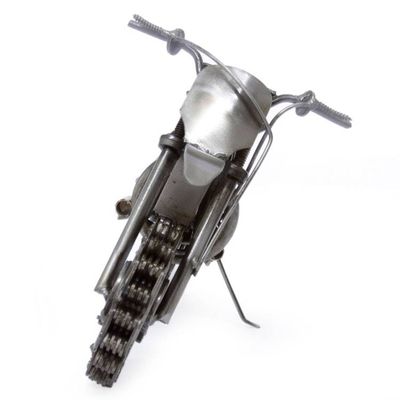 Alternate image for Collectible Recycled Metal Motorcycle Sculpture Rustic Motorcross Bike