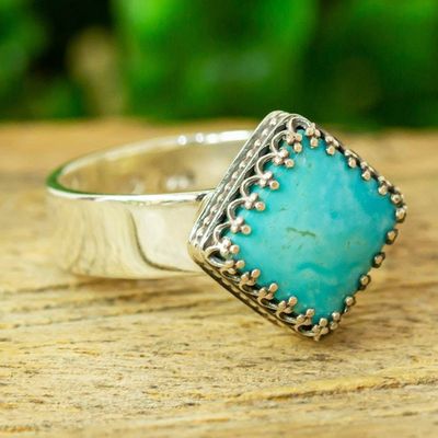Alternate image for Natural Turquoise Cocktail Ring Regal Crown