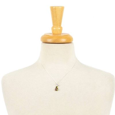 Alternate image for Pear Pendant Necklace with Natural Flower Preserved in Resin Perfect Pear