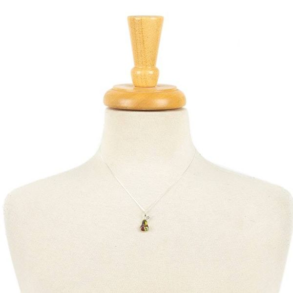 Alternate image for Pear Pendant Necklace with Natural Flower Preserved in Resin Perfect Pear