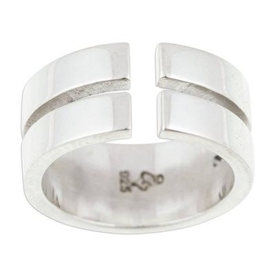 Alternate image for Minimalist Modern Taxco Silver Wrap Ring from Mexico Minimalist Splendor