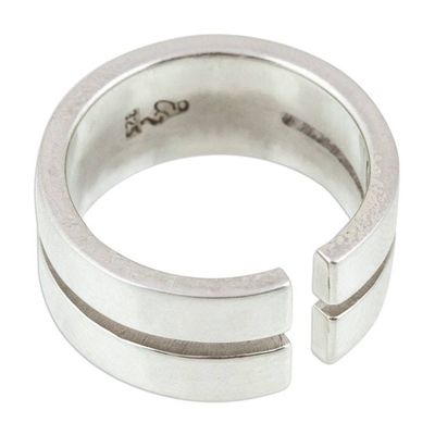 Alternate image for Minimalist Modern Taxco Silver Wrap Ring from Mexico Minimalist Splendor