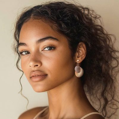 Alternate image for Brushed Sterling Silver Drop Earrings with Moon Details Moon Lullaby