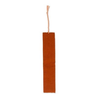 Alternate image for Artisan-Made Handwoven Copper Brown 100 Cotton Bookmark Story of Heritage