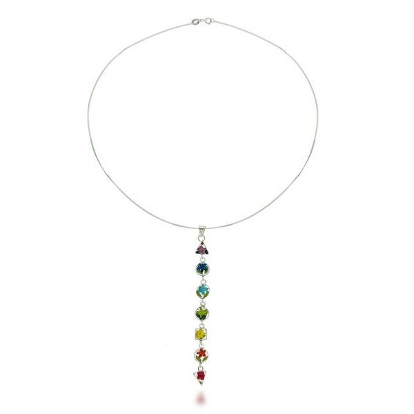 Alternate image for Resin-Coated Natural Flower Silver Chakra Pendant Necklace Chakra Vibrancy