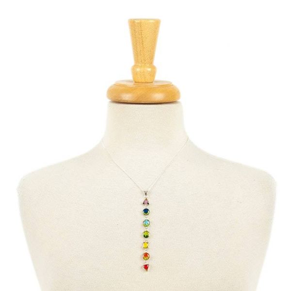 Alternate image for Resin-Coated Natural Flower Silver Chakra Pendant Necklace Chakra Vibrancy
