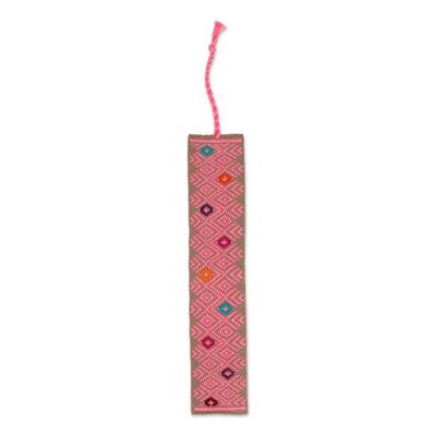 Alternate image for Folk Art-Themed Handwoven Cotton Candy 100 Cotton Bookmark Cotton Candy Literature