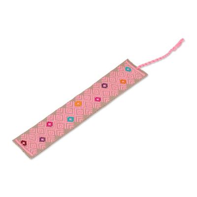 Alternate image for Folk Art-Themed Handwoven Cotton Candy 100 Cotton Bookmark Cotton Candy Literature