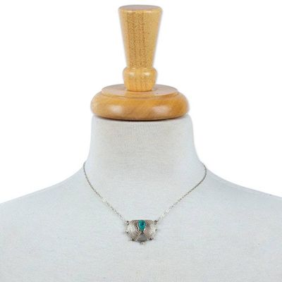 Alternate image for Matte Natural Turquoise Pendant Necklace Made in Mexico Turquoise Gala