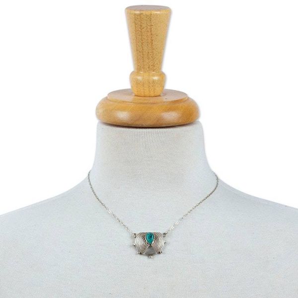 Alternate image for Matte Natural Turquoise Pendant Necklace Made in Mexico Turquoise Gala