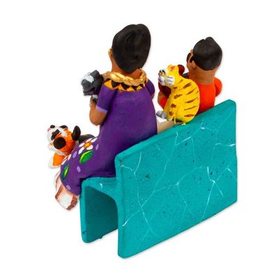 Alternate image for Artisan Crafted Ceramic Sculpture of Pet Lover Couple Pet Lovers