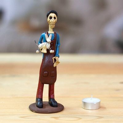 Alternate image for Veterinarian Ceramic Skeleton Sculpture Veterinarian Catrin