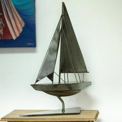 Image for Rustic Yacht Sculpture from Recycled Metal Rustic Yacht