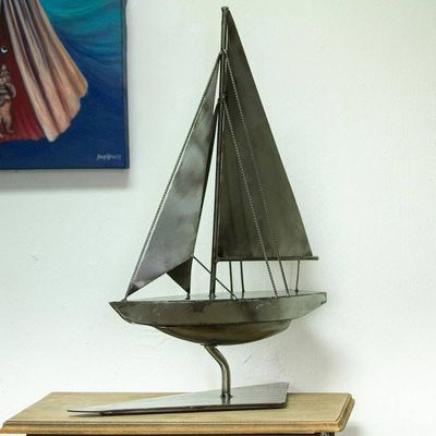Primary image for Rustic Yacht Sculpture from Recycled Metal Rustic Yacht