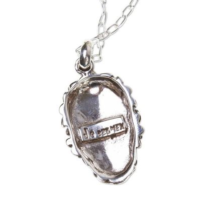 Alternate image for Skull Necklace in Taxco Sterling Silver Deadly Love