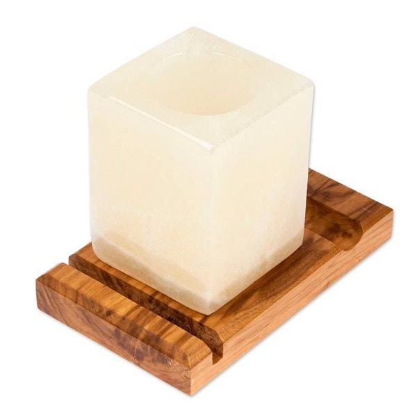 Alternate image for Marble Wood Pencil Holder with Slots for Phone and Cards All in Place