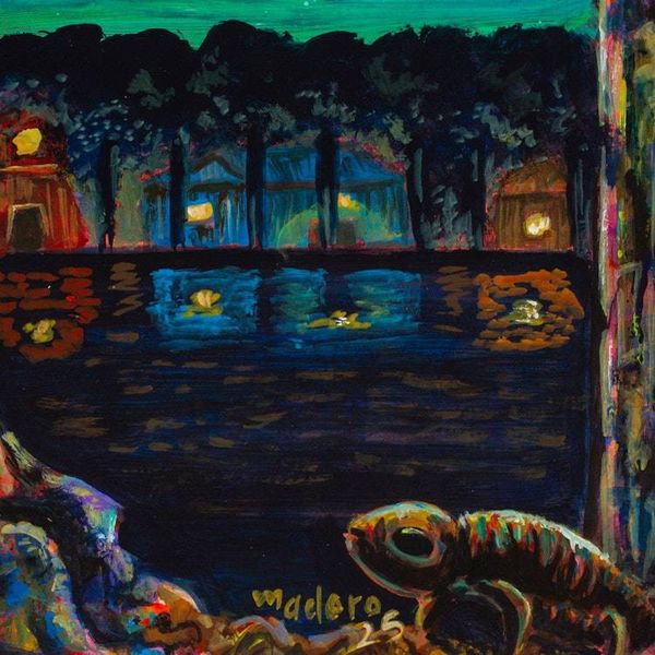 Alternate image for Stretched Gicle Acrylic on Paper Print of Nocturnal Scene Nocturnal Animal