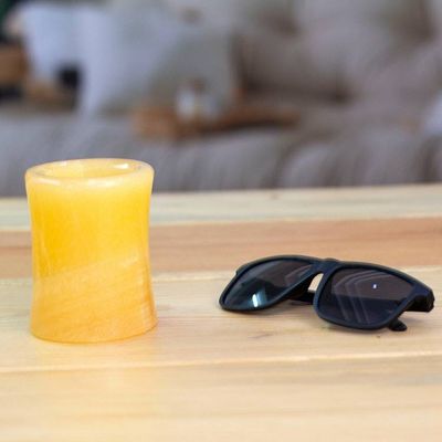 Alternate image for Modern Tropical-Inspired Carved Pineapple Onyx Pencil Holder Pineapple Works